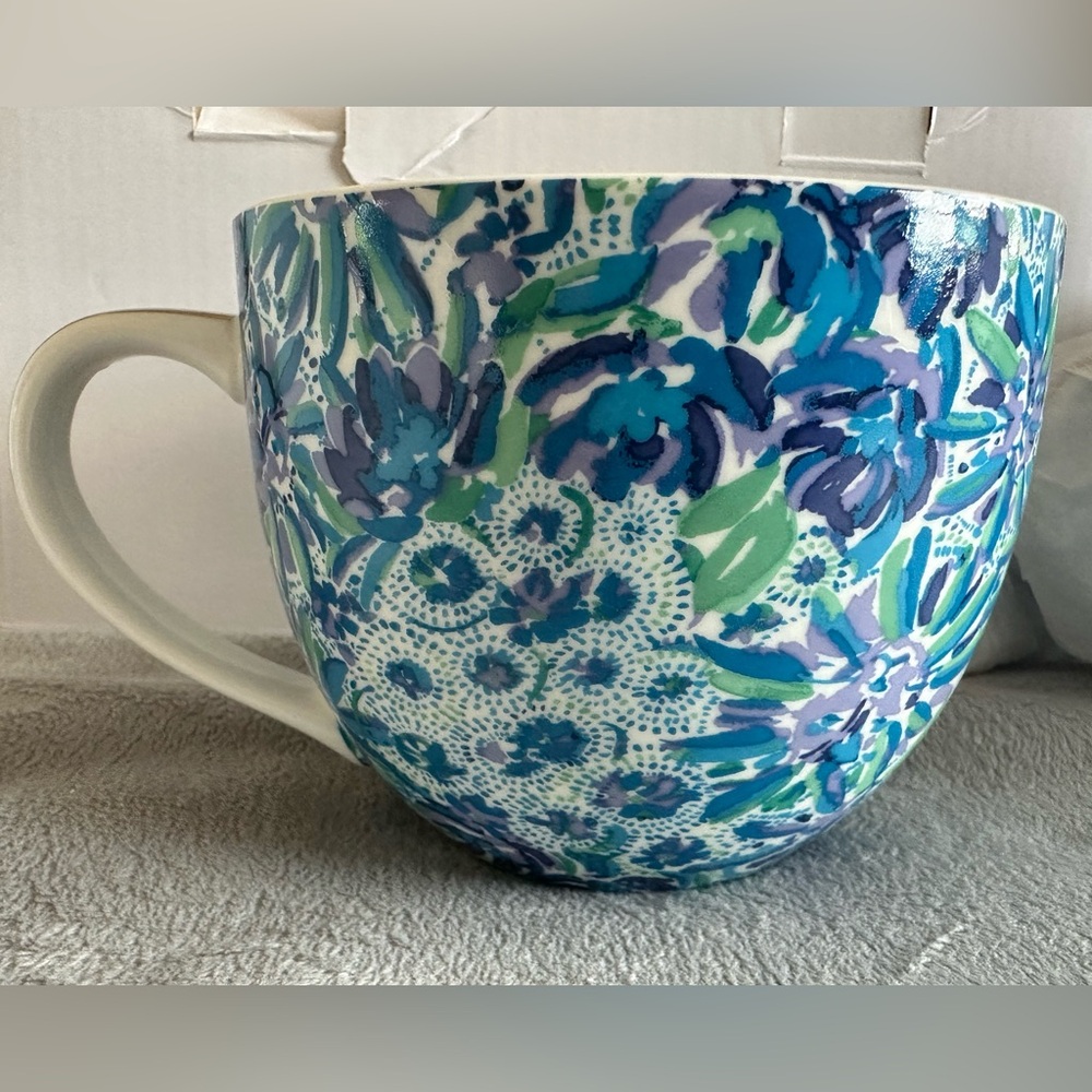 Lilly Pulitzer Blue and Green Ceramic Mugs